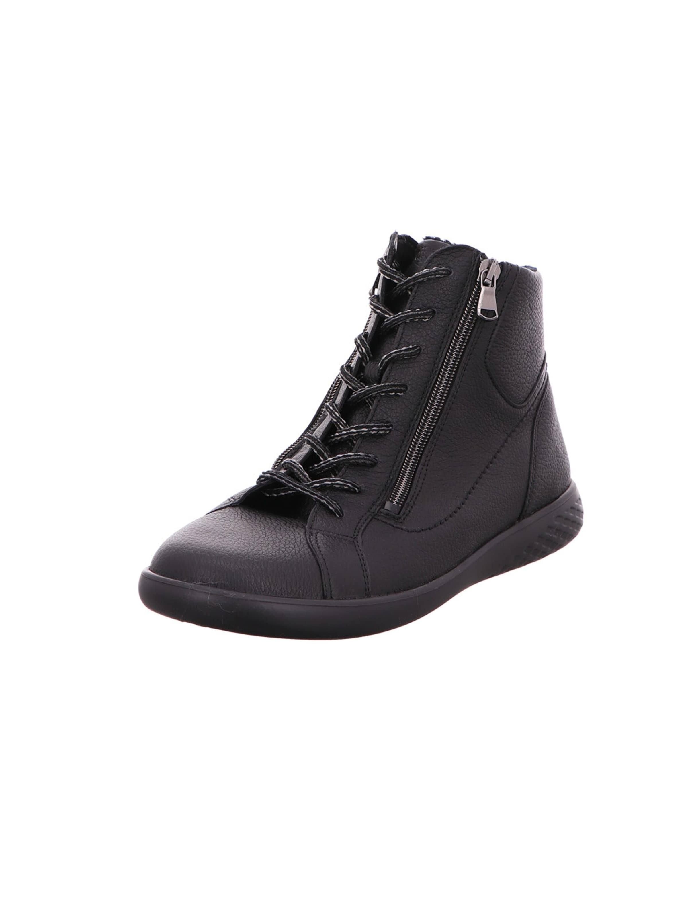 WALDLÄUFER Lace-Up Ankle Boots 'H-Cloe' in Black: front