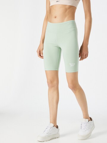 Reebok Skinny Športne hlače 'Identity' | zelena barva: sprednja stran