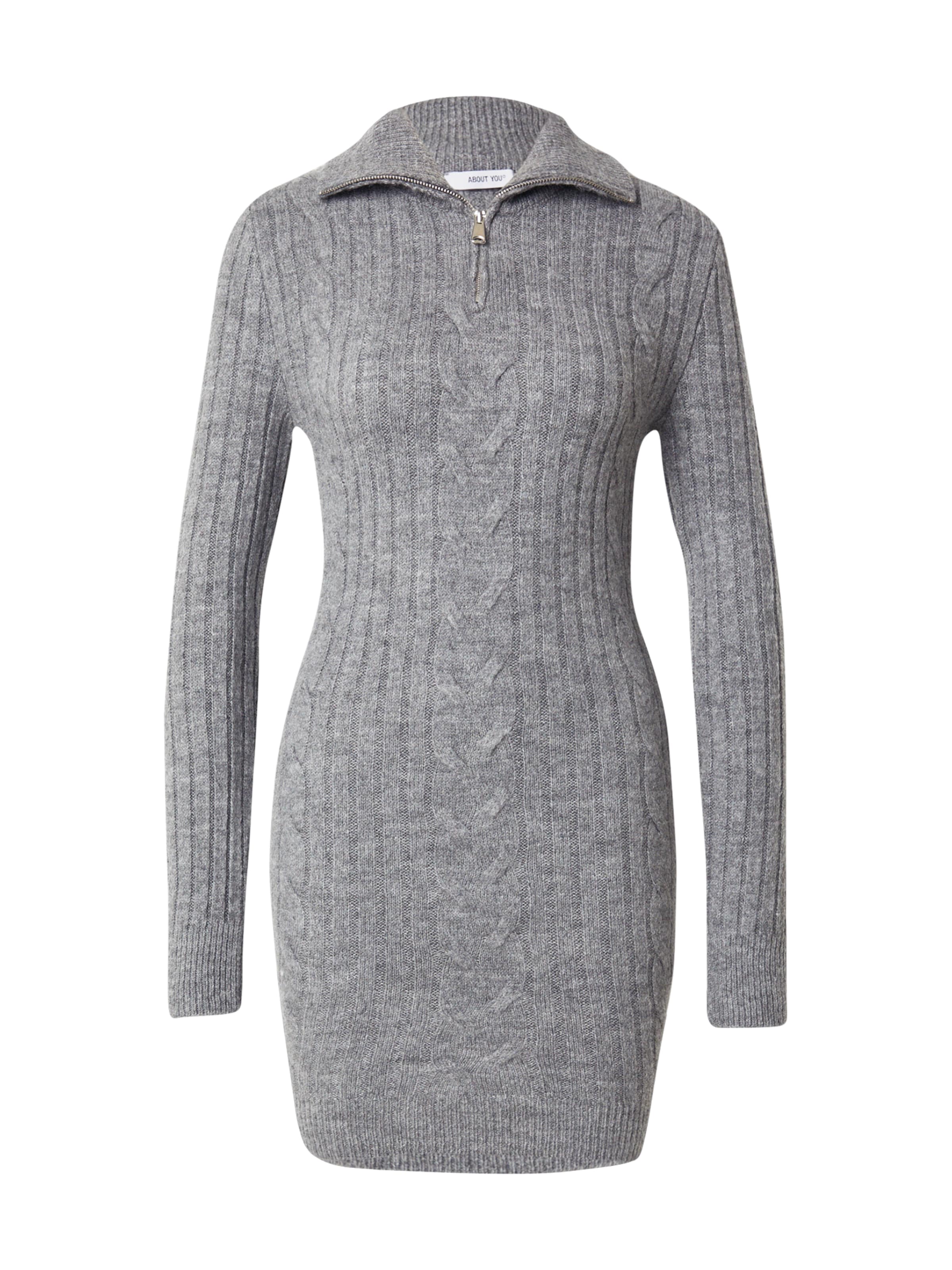 ABOUT YOUPletena haljina &#x27;Monique&#x27; - siva boja: prednji dio