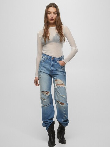 Pull&Bear Wide Leg Jeans i blå: forside