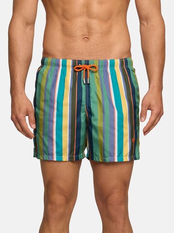 Pantaloncini da bagno 'UOMO' di Gallo in verde: frontale