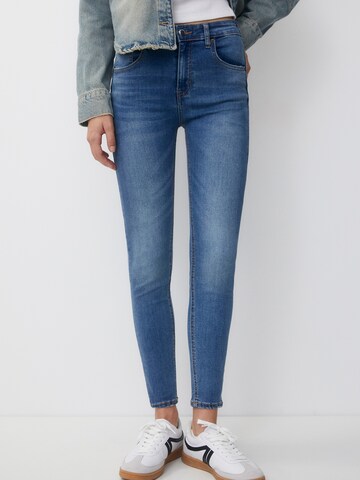 Skinny Jeans de la Pull&Bear pe albastru