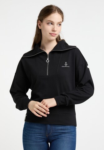 DreiMaster MaritimSweater majica 'Bridgeport' - crna boja: prednji dio