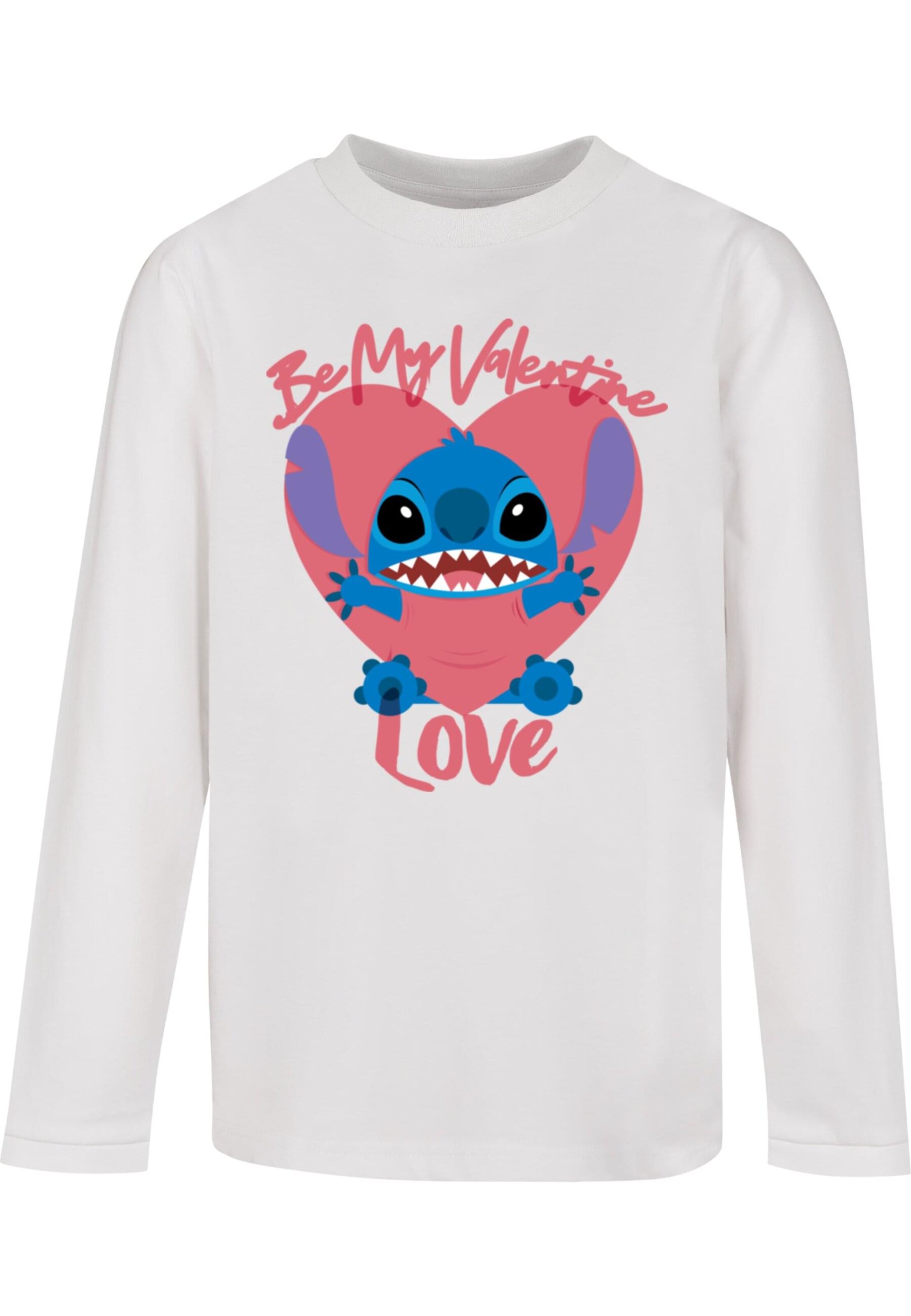 T-Shirt 'Lilo And Stitch - Be My Valentines Love' ABSOLUTE CULT en blanc : devant