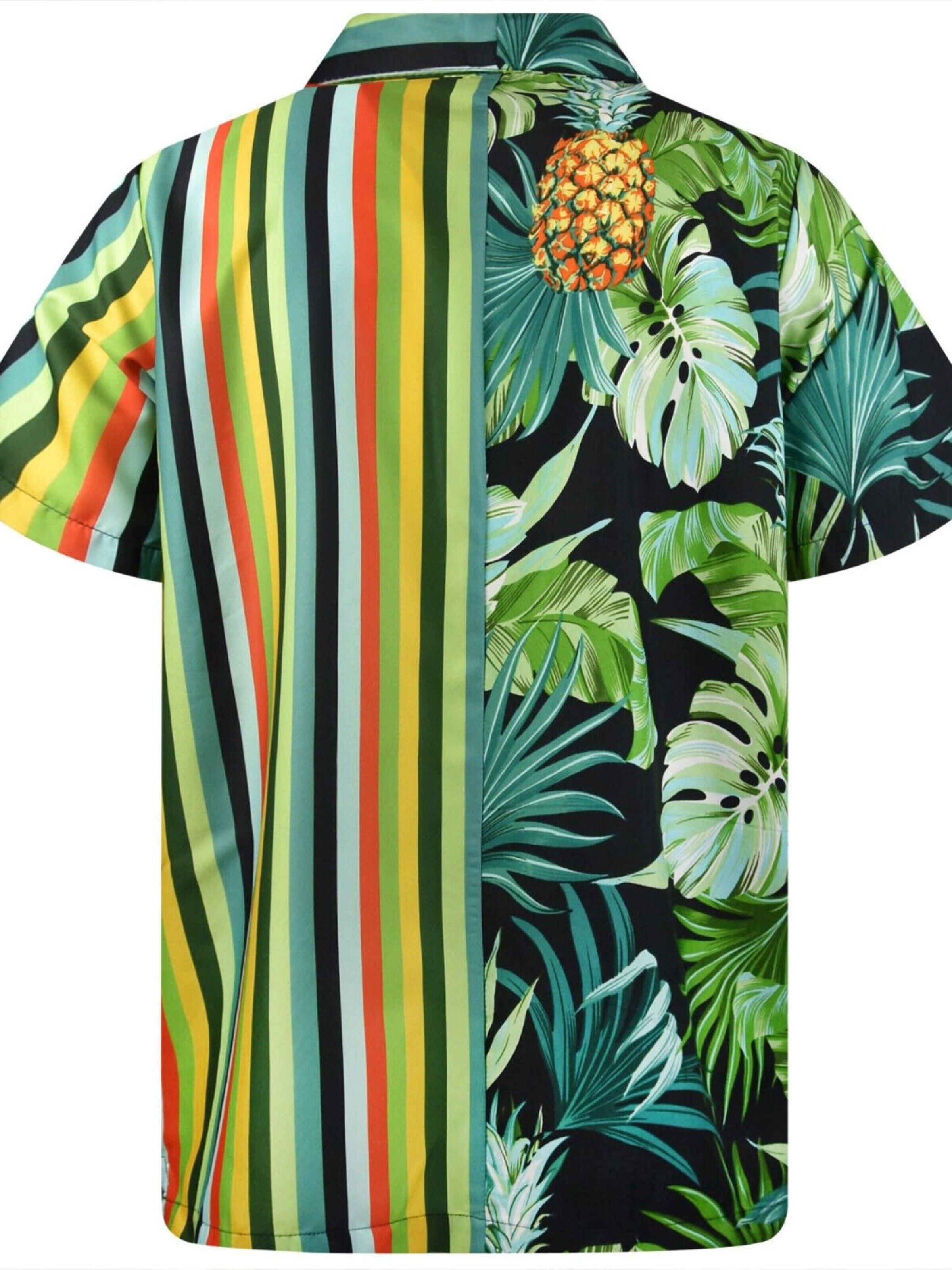 King Kameha Shirt 'Stripes' in Groen