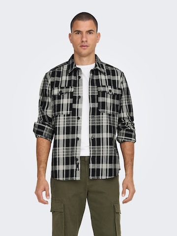 Only & Sons Regular Fit Skjorte 'Milo' i sort: forside