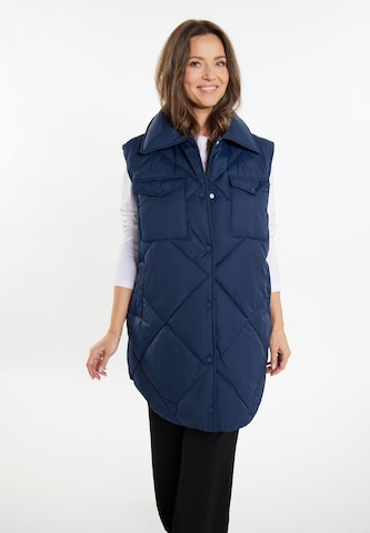 usha WHITE LABEL Bodywarmer 'Pryam' in Blauw: voorkant