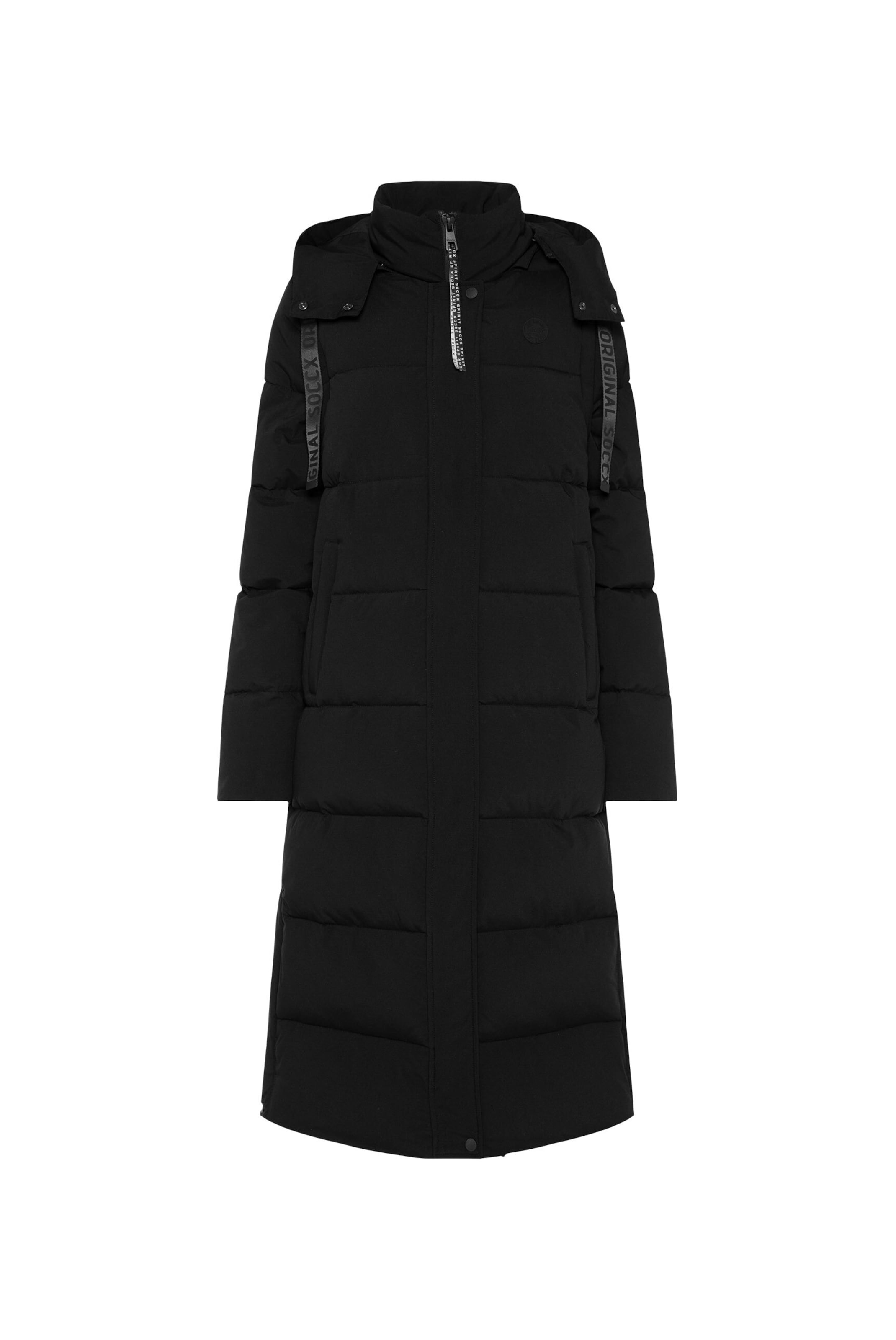 Soccx Mantel in Schwarz: Vorderseite