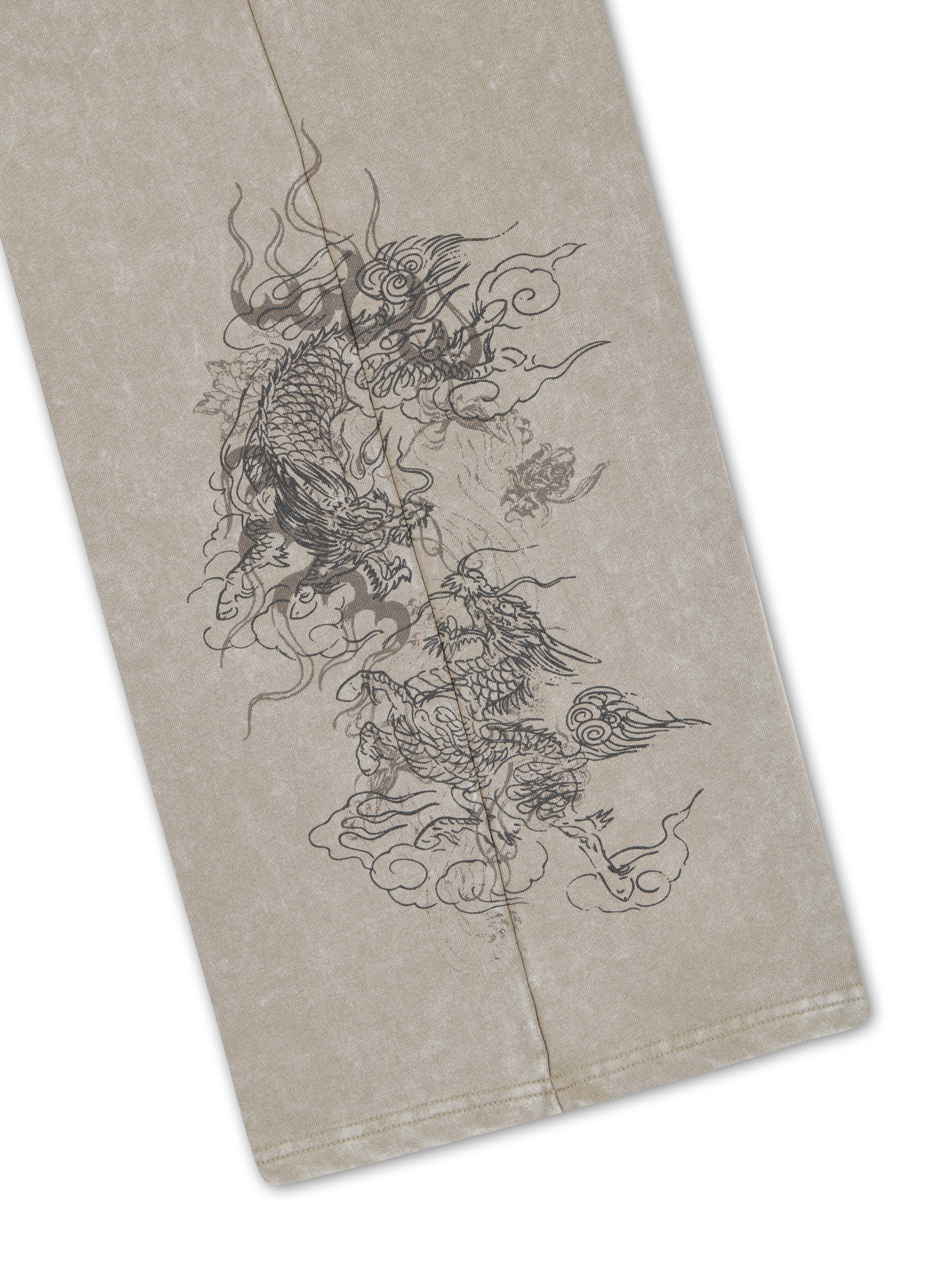 pelēks Ed Hardy Platas staras Bikses 'Gothic Dragon Stone'