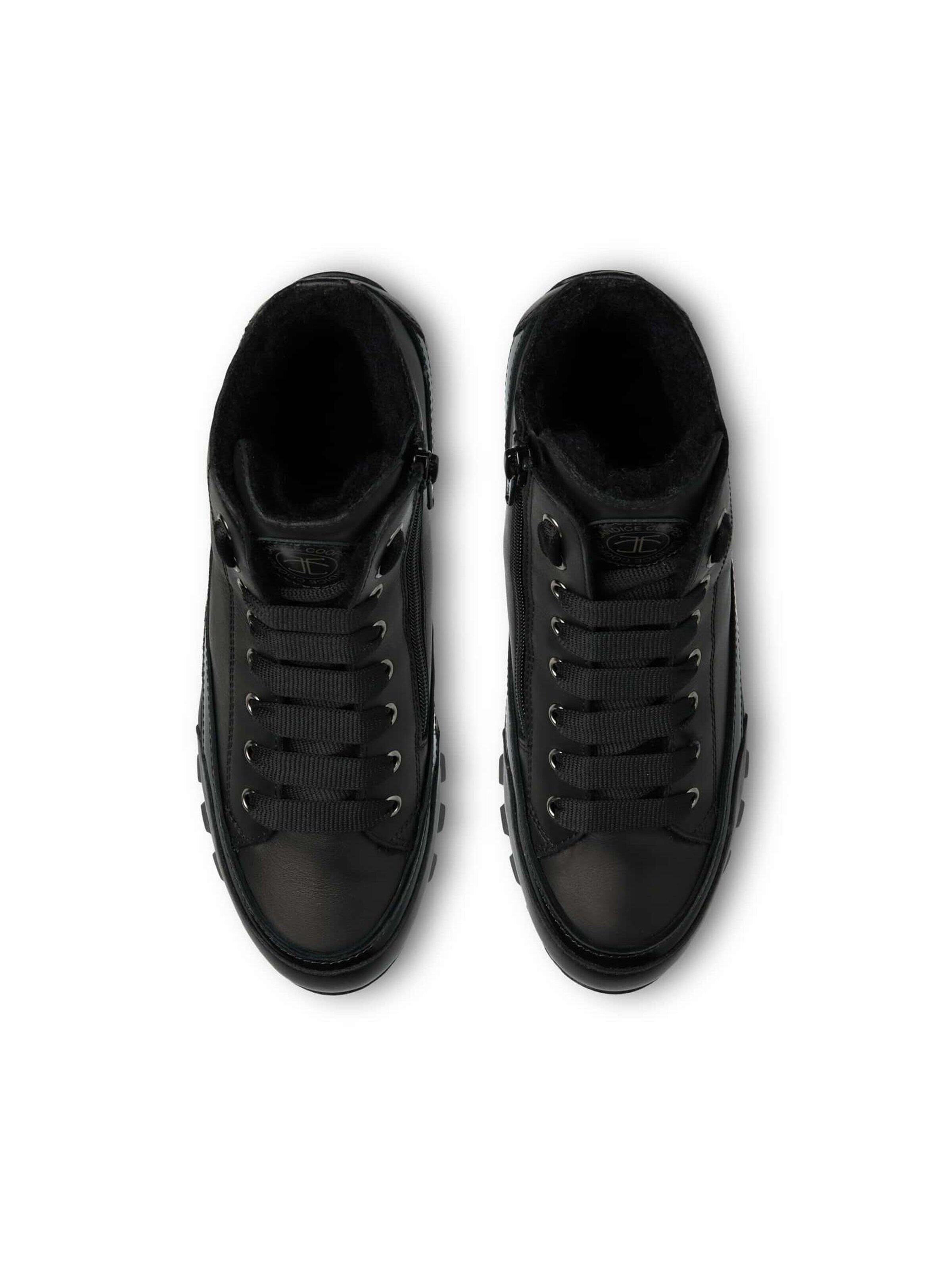 Candice Cooper Sneaker high 'JANIS STRIP PLUS CHIC FUR'‌‌‌‌‌‌‌‌‌ in Schwarz