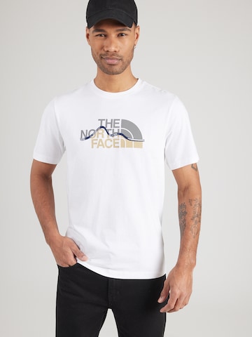 balta THE NORTH FACE Marškinėliai 'Mountain Line': priekis