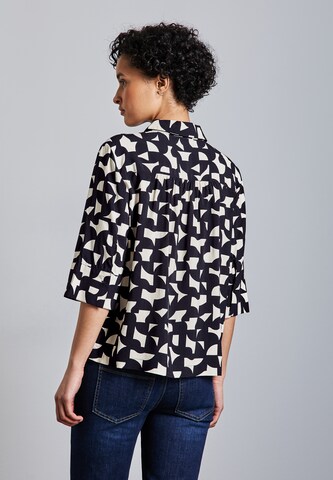 STREET ONE Gemusterte Hemdbluse in Blau