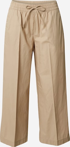 Wide Leg Pantalon à plis s.Oliver en beige : devant