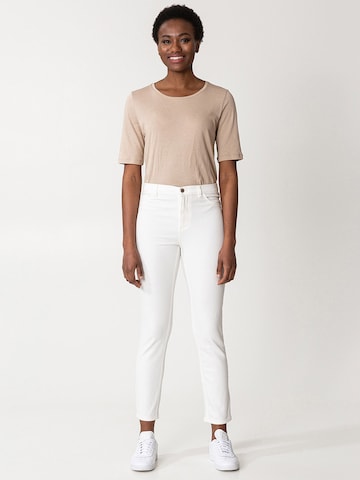 Coupe slim Pantalon 'Grace' Indiska en blanc