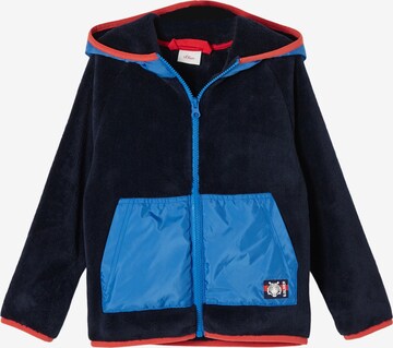 s.Oliver Fleece jas in Blauw: voorkant