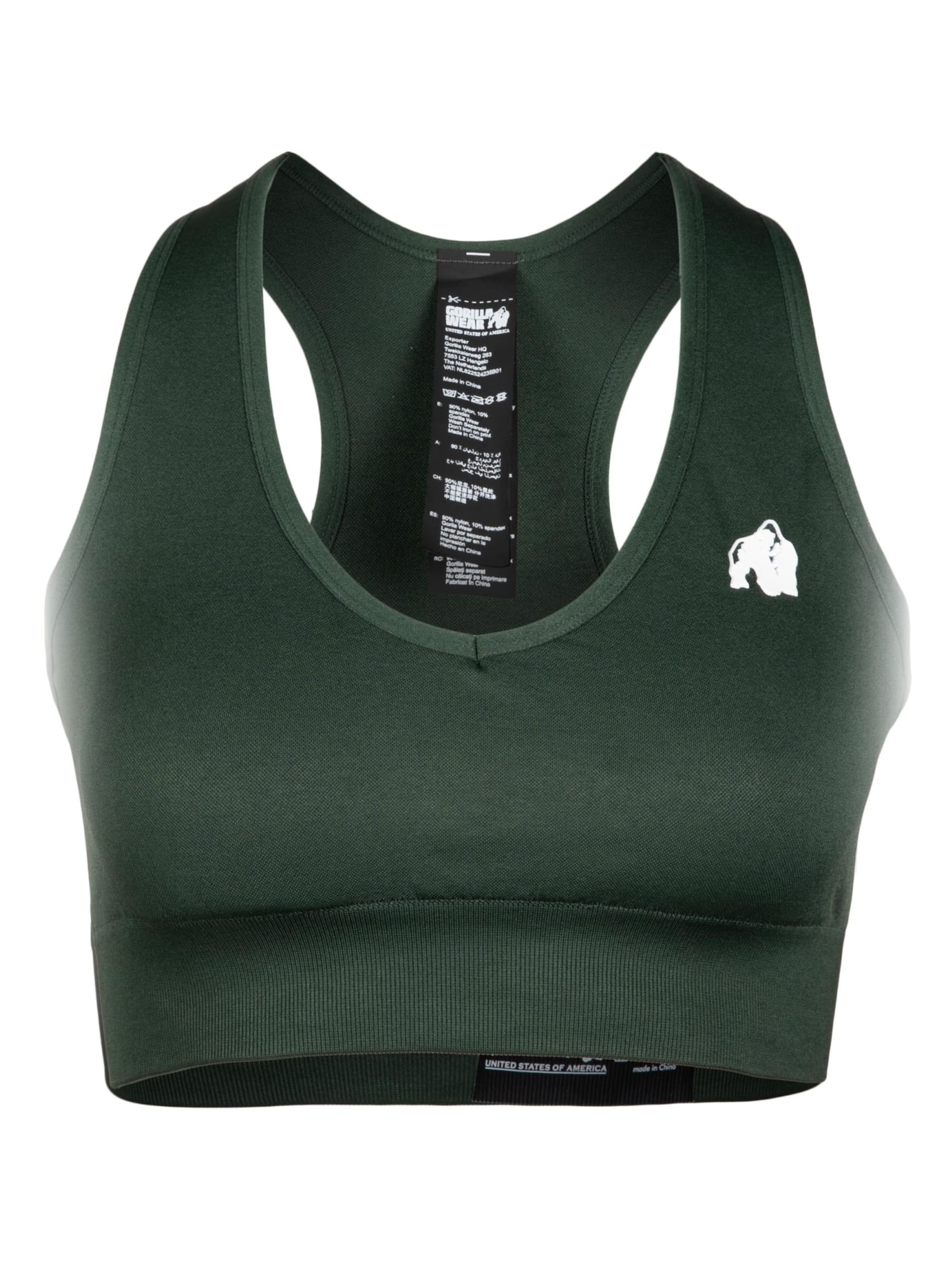 Bustino Reggiseno sportivo di Gorilla Wear in verde: frontale