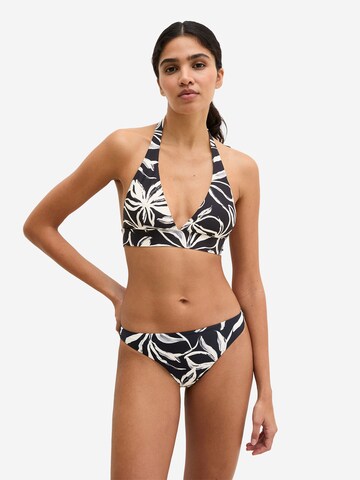 Marc O'Polo Triangle Bikini top ' Abstract Floral ' in Black: front
