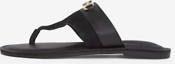 juoda TOMMY HILFIGER Šlepetės per pirštą: priekis