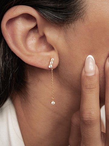 Hey Happiness - Pendientes 'Crystal Bar Dangle' en oro: frente