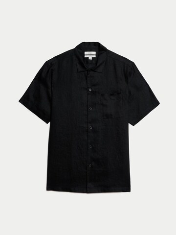 Marks & Spencer Button Up Shirt in Black: front