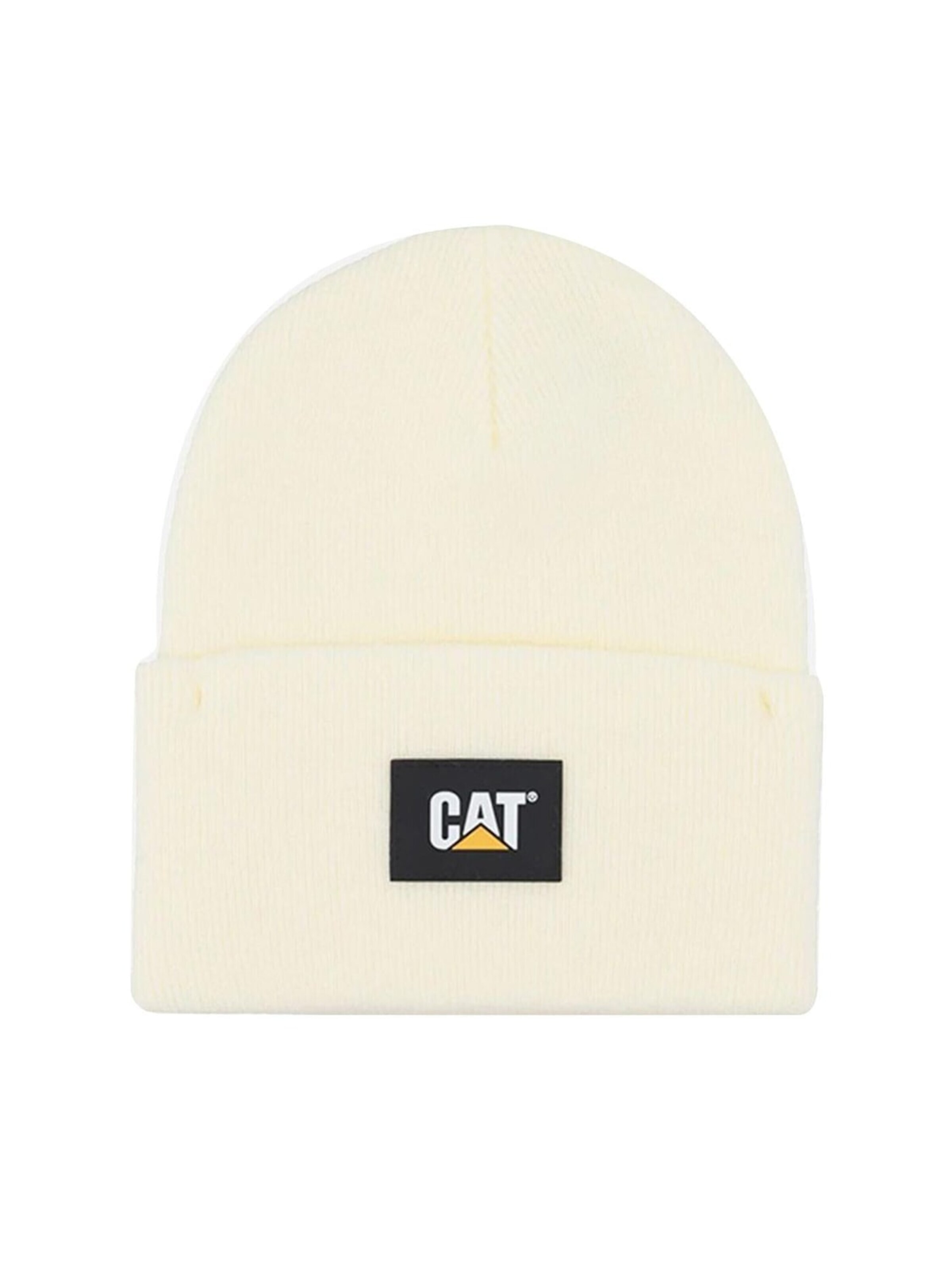 CAT Mütze 'Label Cuff Beanie Cream'‌‌‌‌‌ in Weiß: Vorderseite
