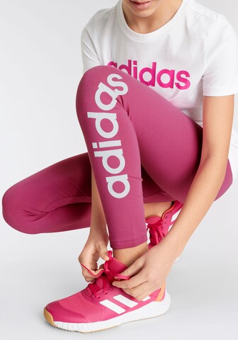 ADIDAS SPORTSWEARTapered Sportske hlače 'Essentials Linear Logo ' - roza boja