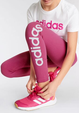 ADIDAS SPORTSWEAR Tapered Sportbroek 'Essentials Linear Logo ' in Roze