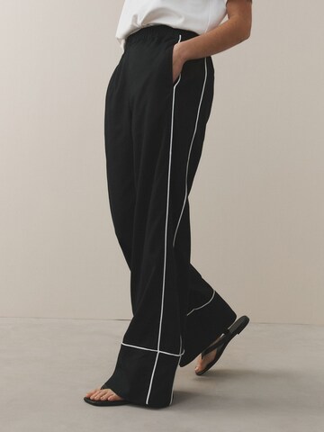 Wide Leg Pantalon Next en noir : devant