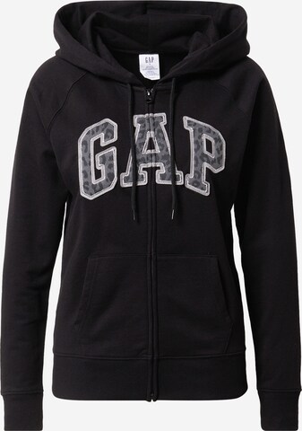 GAP Кофта на молнии в Черный: спереди