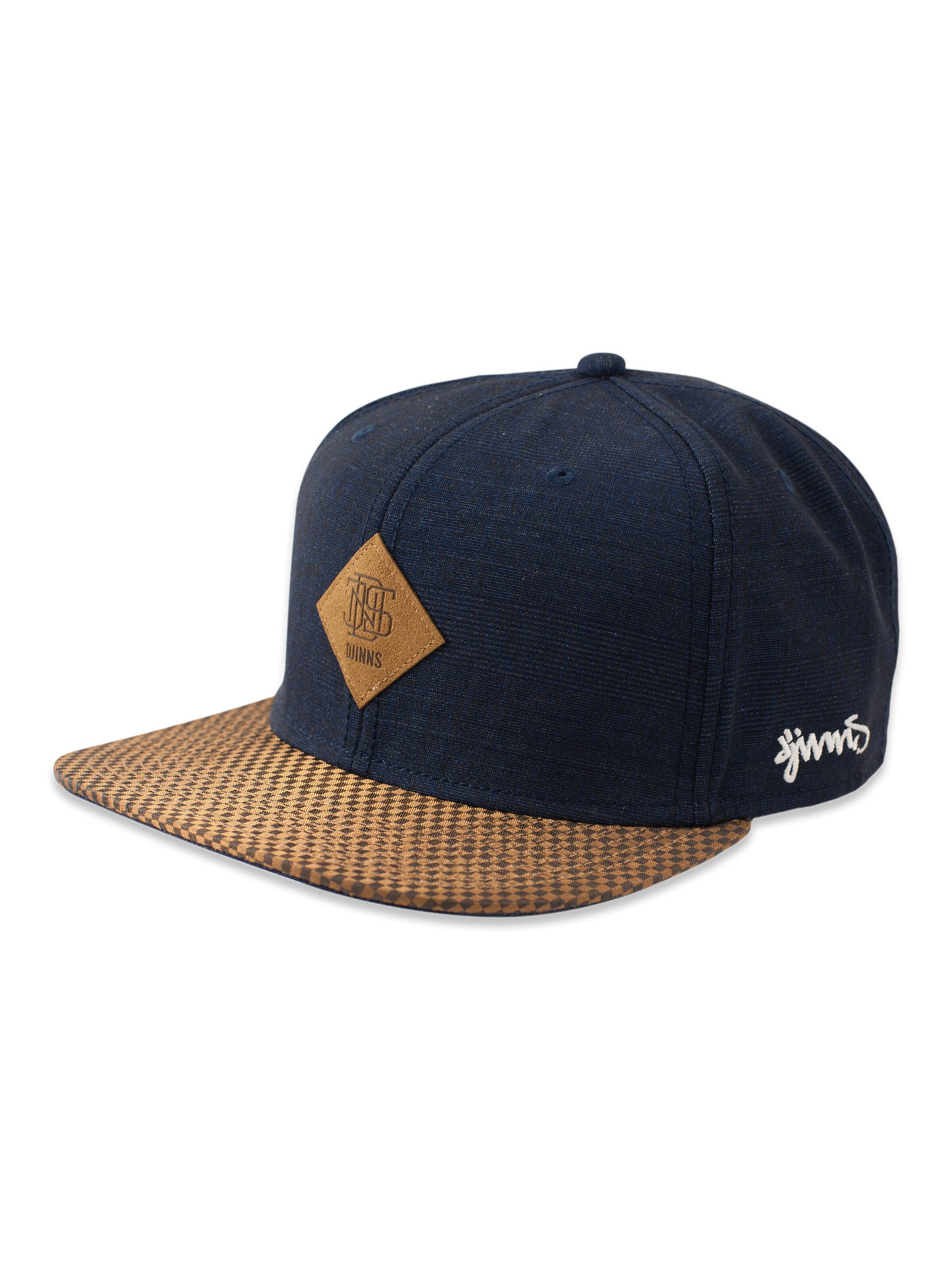 Cappello da baseball 'Glencheck' di DJINNS in blu: frontale