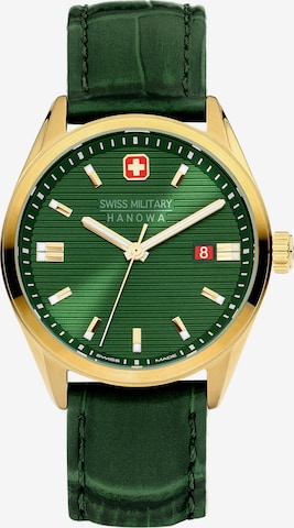 SWISS MILITARY HANOWA Analoog horloge 'ROADRUNNER' in Groen: voorkant