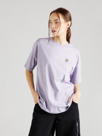 Lyle & Scott Oversized tričko – fialová: přední strana