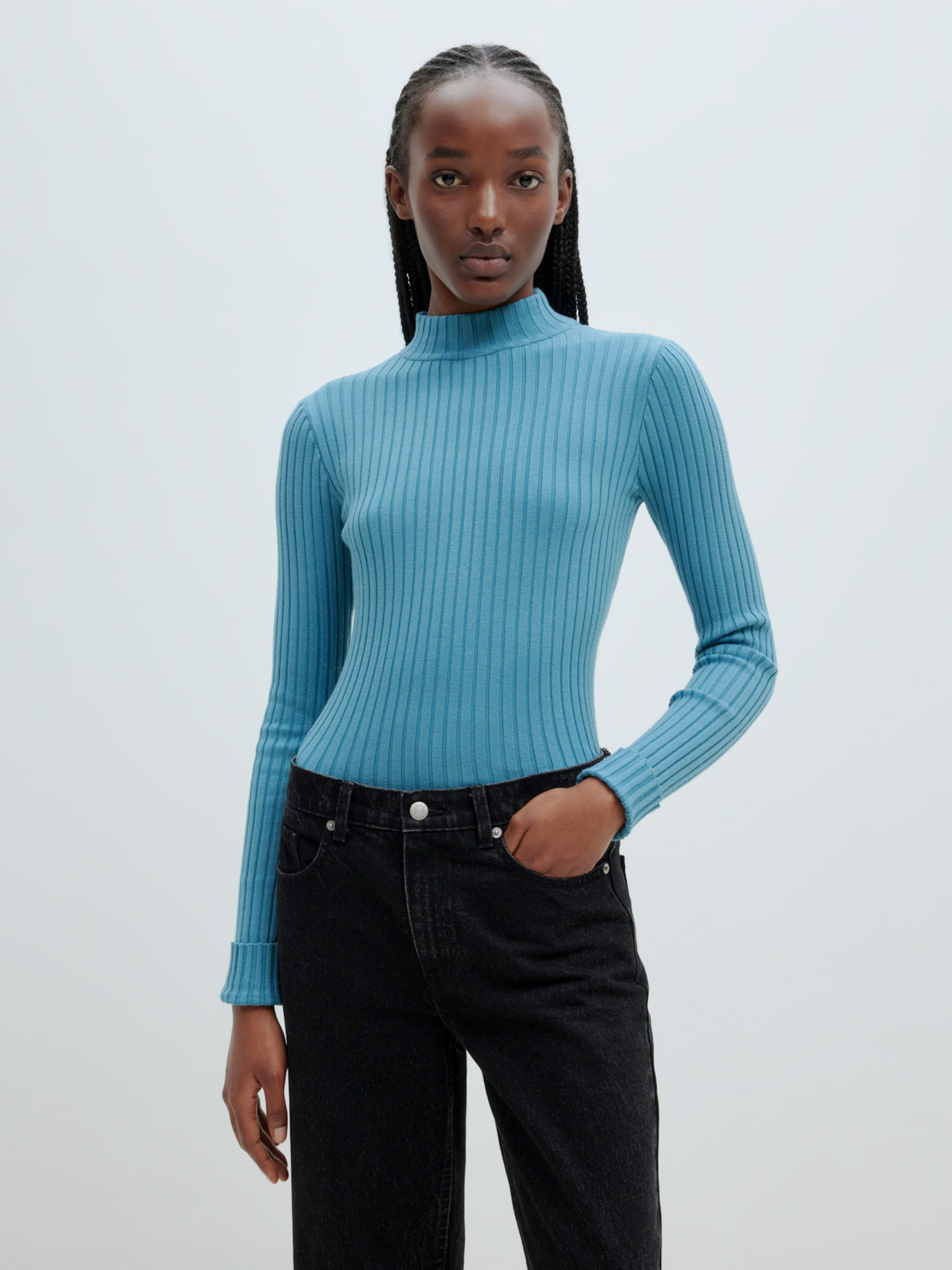 EDITED Produkte Pullover 'Jannice' cyanblau