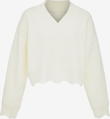 Pull-over MYMO en blanc : devant