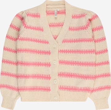 Pieces Kids Knit Cardigan in Beige: front