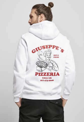 MT Men Sweatshirt 'Giuseppe's Pizzeria' in Wit