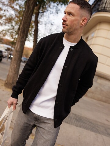 DAN FOX APPAREL Knit Cardigan 'David' in Black