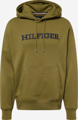 TOMMY HILFIGER Суичър в зелено: отпред