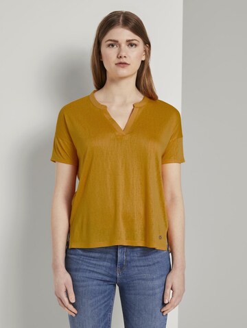 T-shirt TOM TAILOR DENIM en jaune : devant