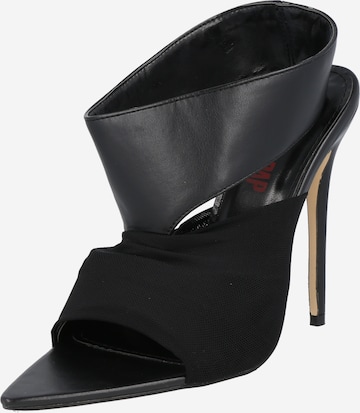 Misspap - Sapatos com cunha frontal em preto: frente