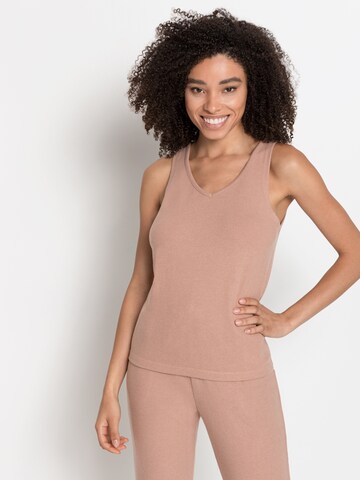 LASCANA - Top de punto en beige: frente