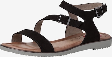 JANA Strap Sandals in Black: front