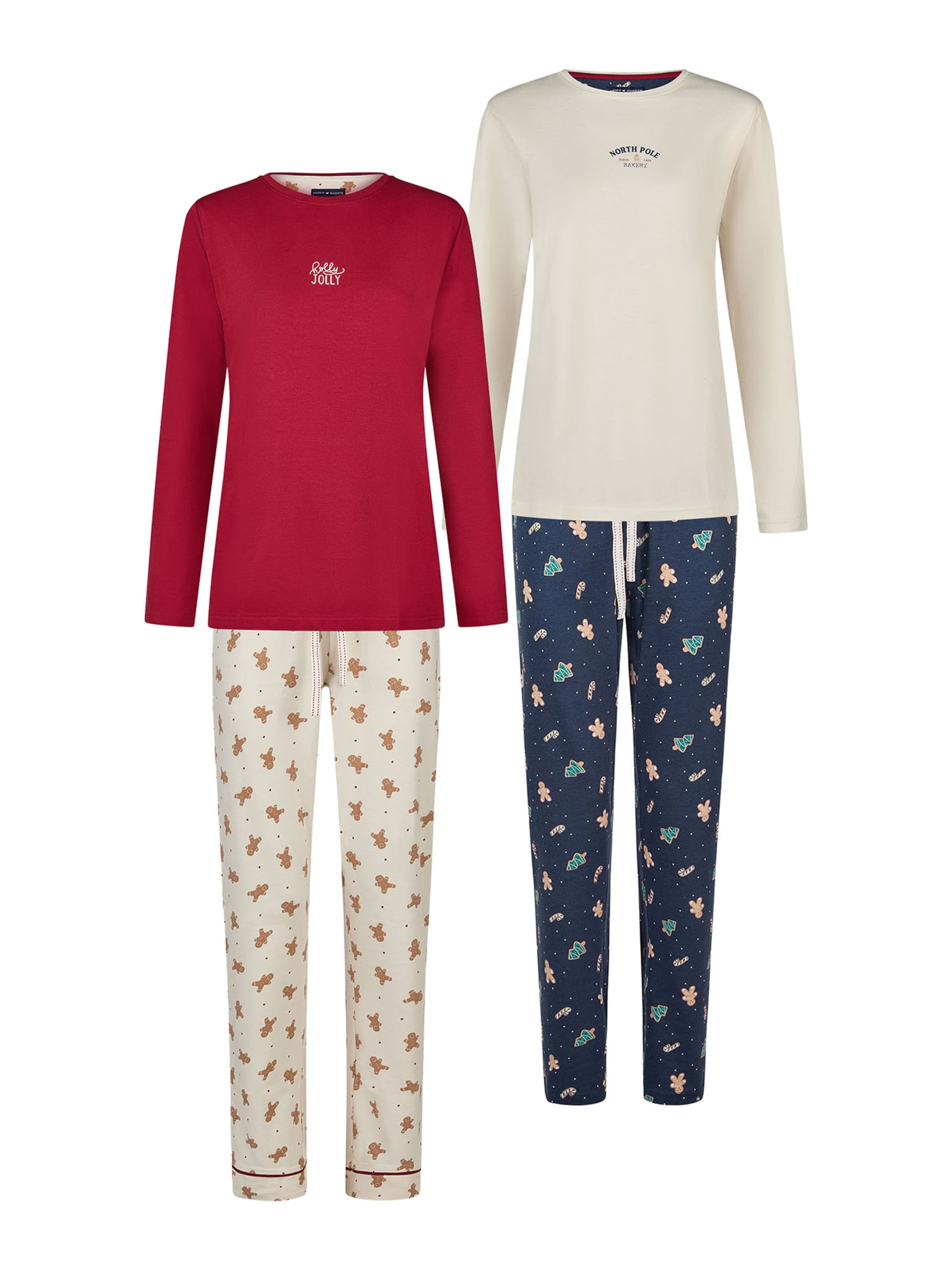 Happy Shorts Pyjama 'Christmas' in Blau: Vorderseite