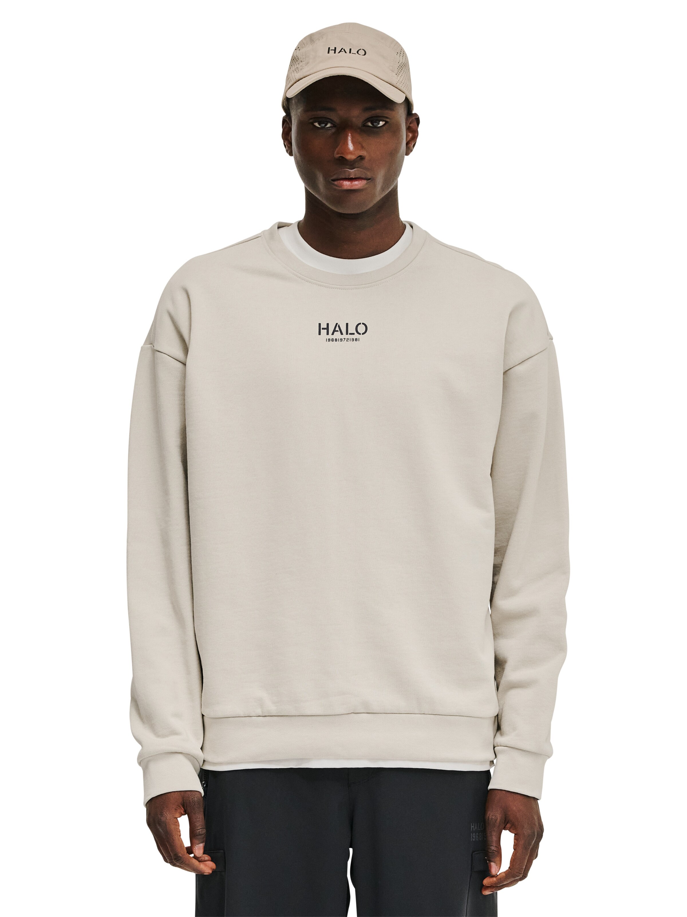 Sweat-shirt HALO en beige : devant