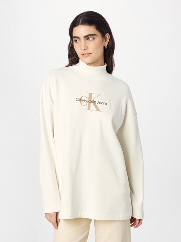 Calvin Klein Jeans Sweatshirt in Beige: front