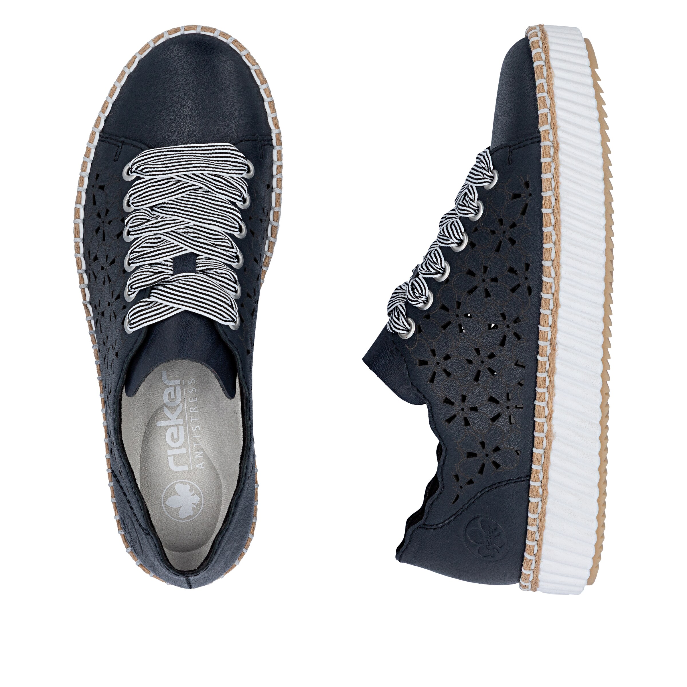 Baskets basses Rieker en bleu