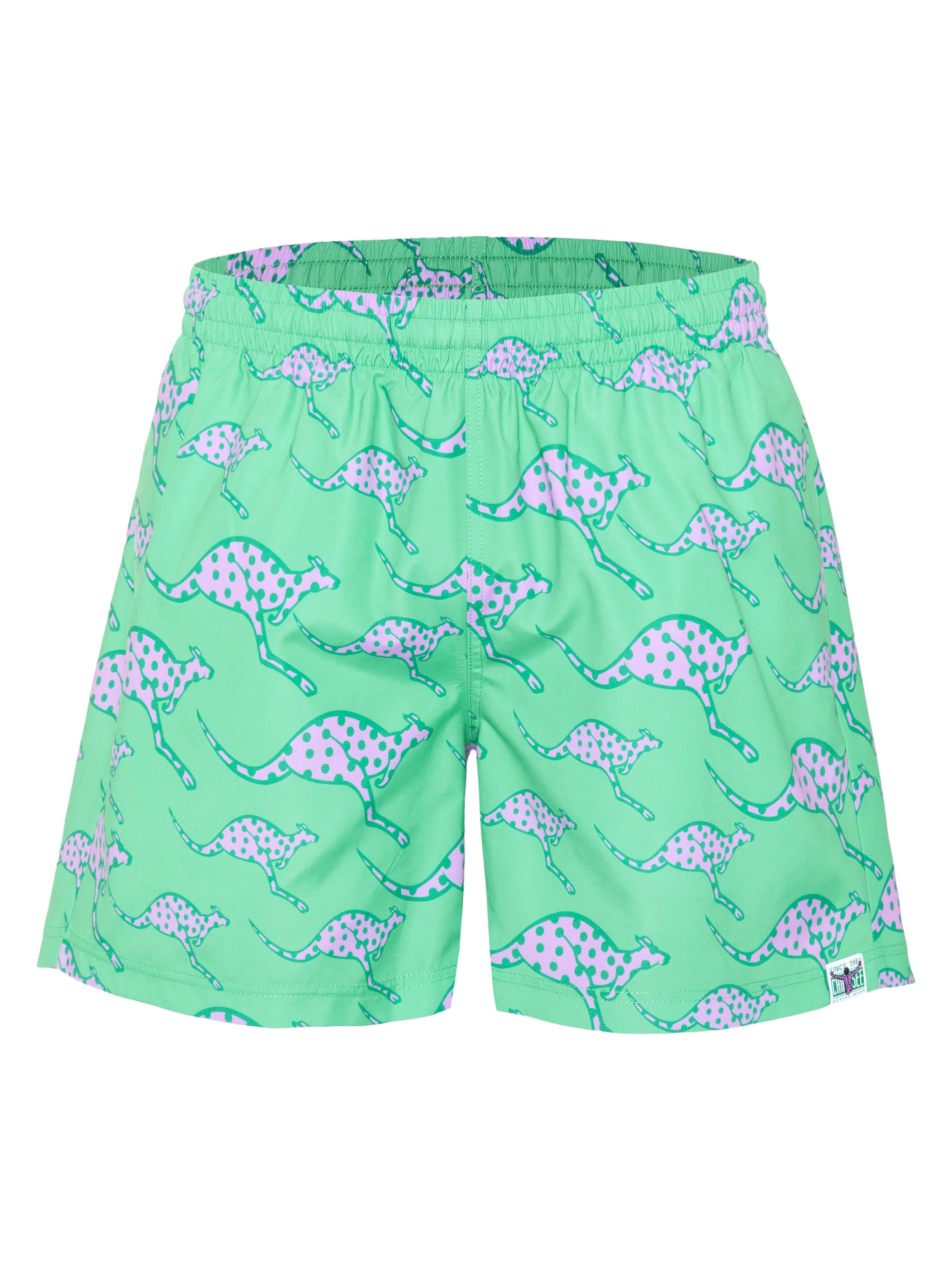 CHIEMSEE Board Shorts ' im angesagten Alloverprint ' in Green: front