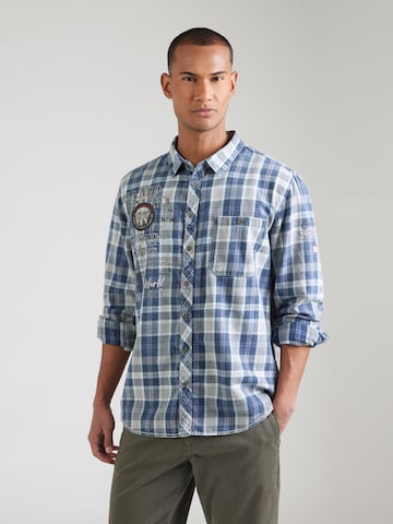 Coupe regular Chemise CAMP DAVID en bleu : devant