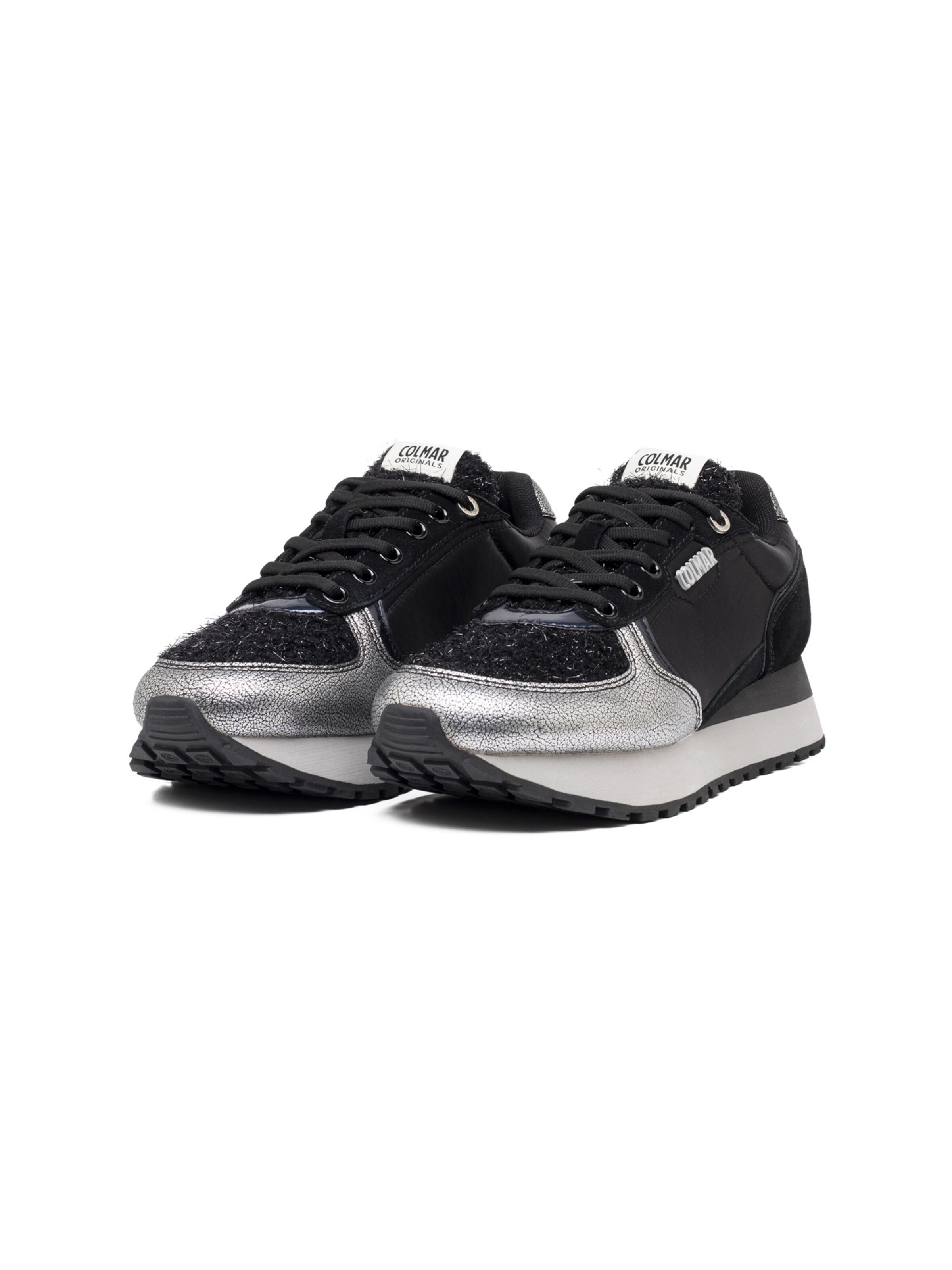 Baskets basses 'Travis Sparkle' Colmar en noir : devant