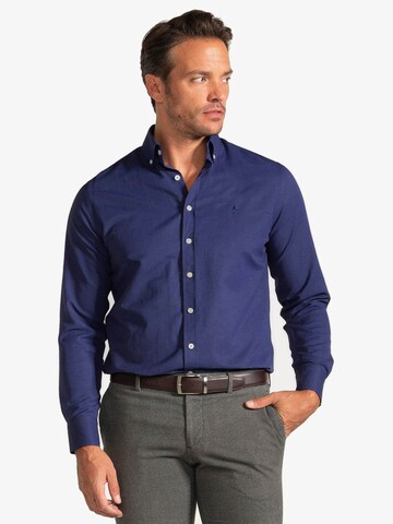 Jacey Quinn Regular fit Overhemd in Blauw: voorkant